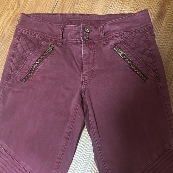 American Eagle Outfitters Maroon Pants Skinny Cropped Stretch Pants Burgundy 6 - Picture 3 of 10